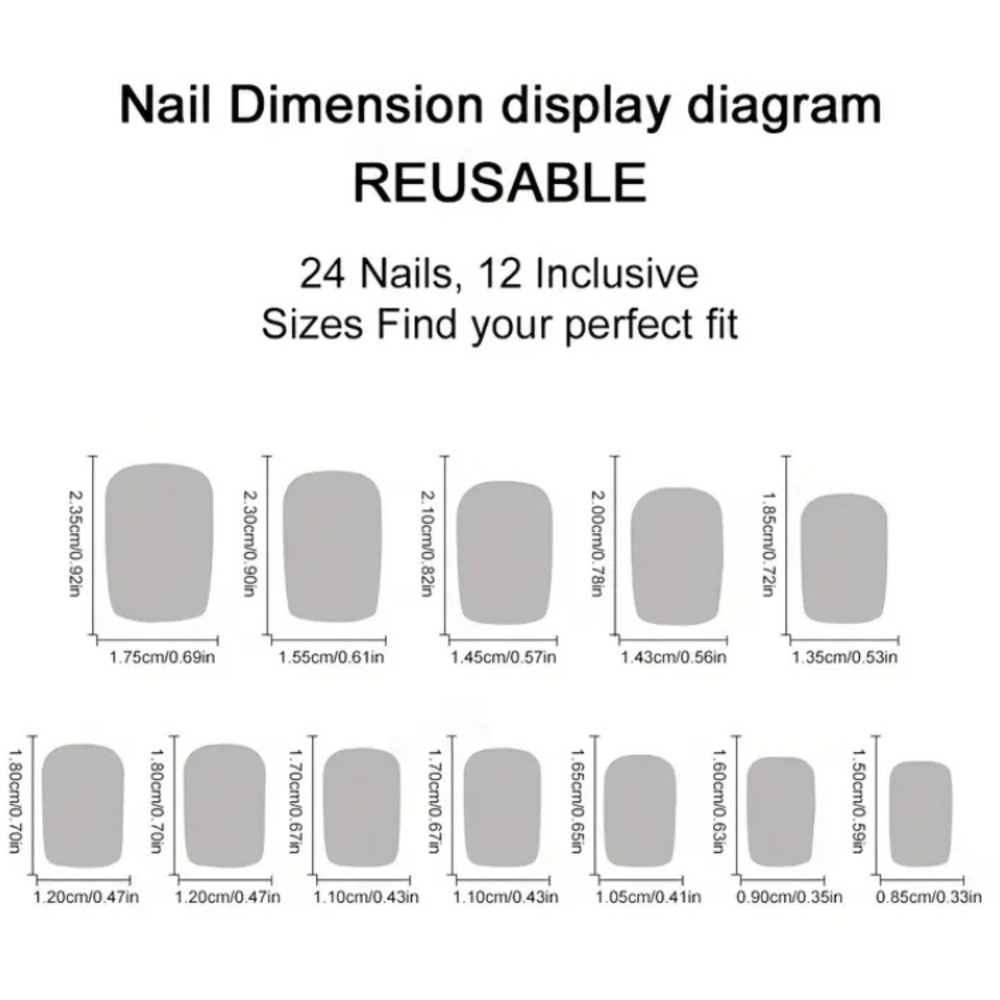 🦋 24 pcs reusable press on nails with butterflies and stars. - Picture 3 of 4